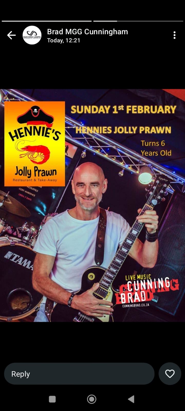 Cunning Brad @ Hennie's Jolly Prawn 1 Feb - Image 1