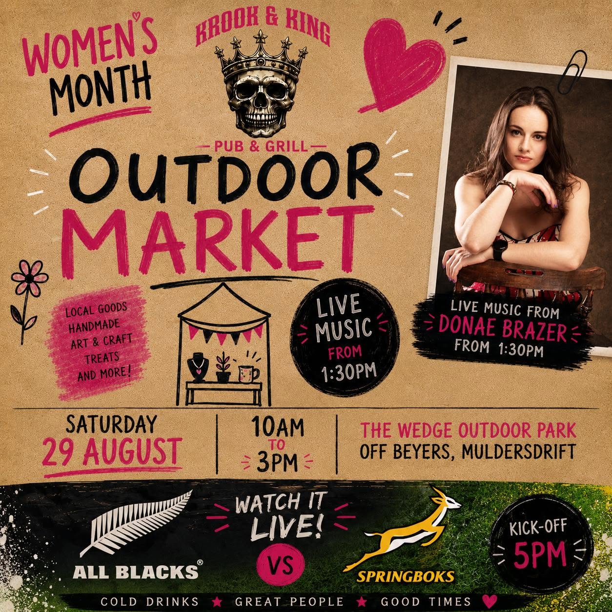 WOMEN'S MONTH MARKET & BOKKE RUGBY @ Krook & King