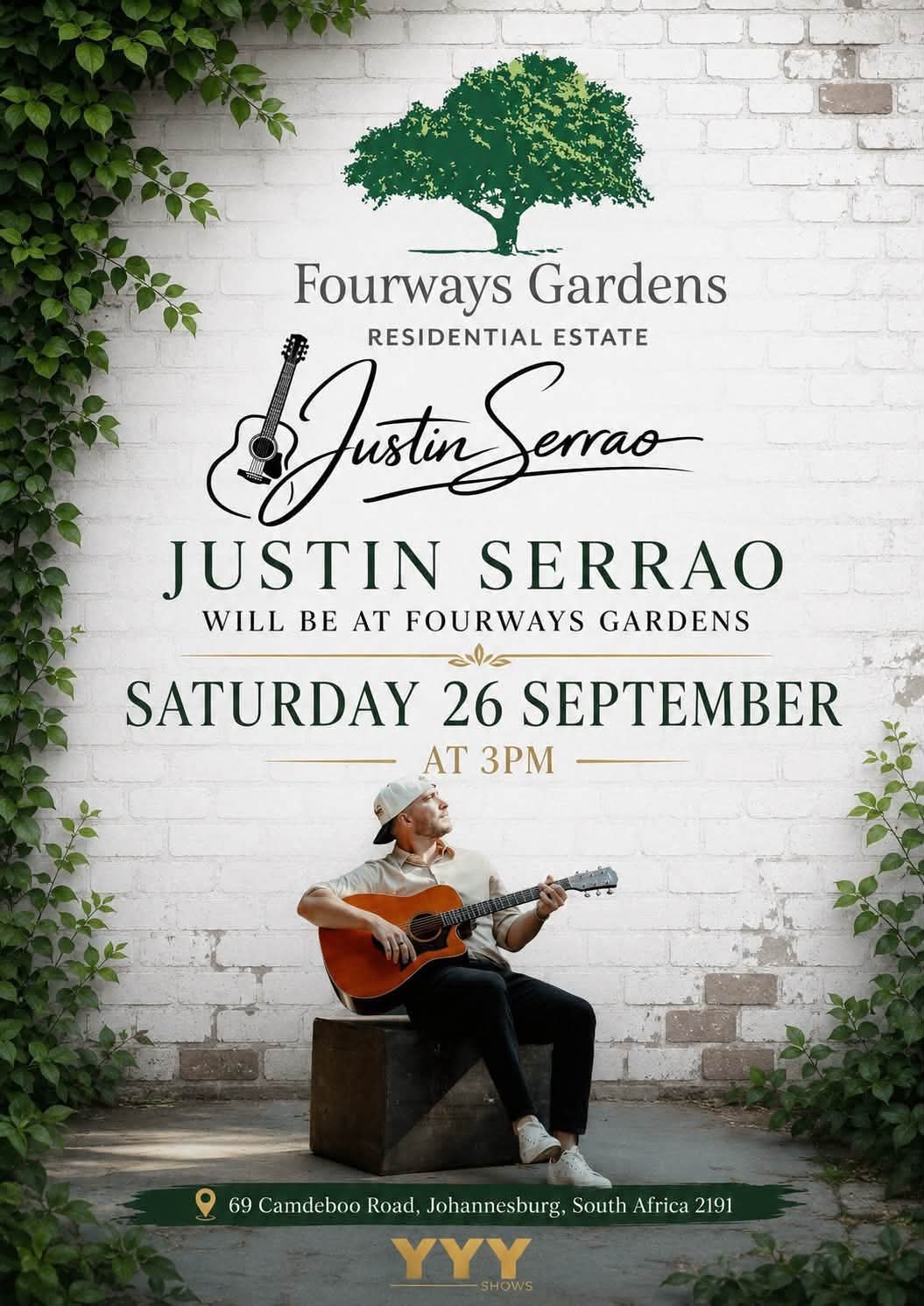 Justin Serraao @ Fourways Gardens Club House 26 Sep