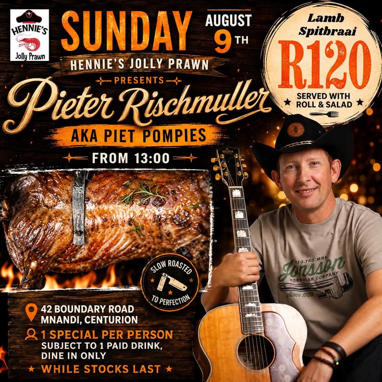 Pieter Rischmuller @ Hennie's Jolly Prawn 9 Aug