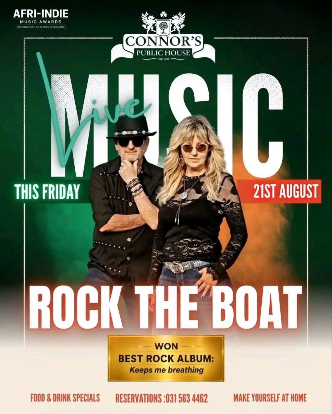Rock the Boat @ Connor's Public House · Durban North 21 Aug