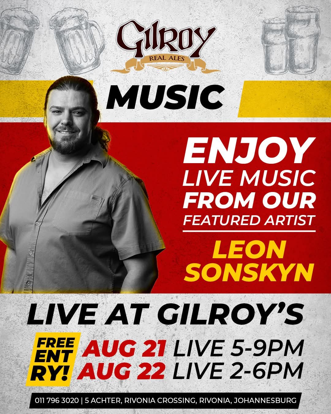 Leon Sonskyn @ Gilroys Brewery · Sandton 21 Aug