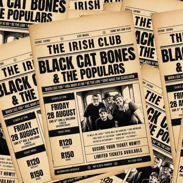 The Black Cat Bones & The Populars Live at The Irish