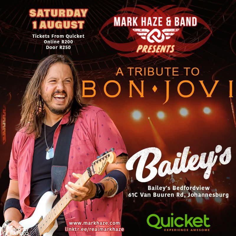 Bon Jovi tribute @ Bailey's Bedfordview · Johannesburg 1 Aug