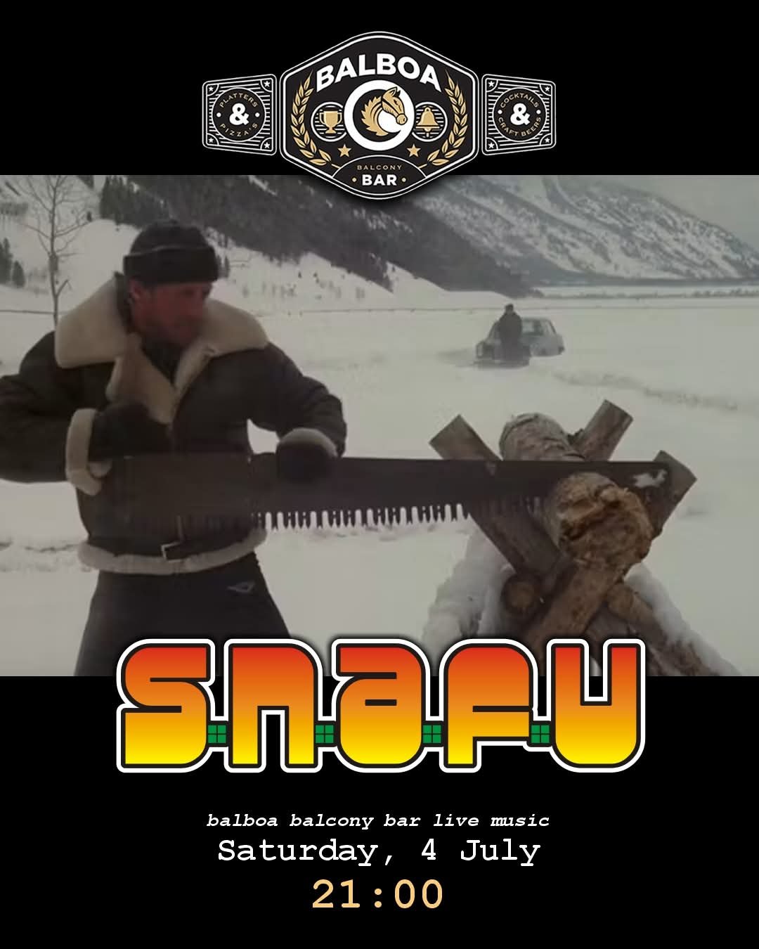 Snafu @ Balboa Balcony Bar, Stellenbosch 4 Jul