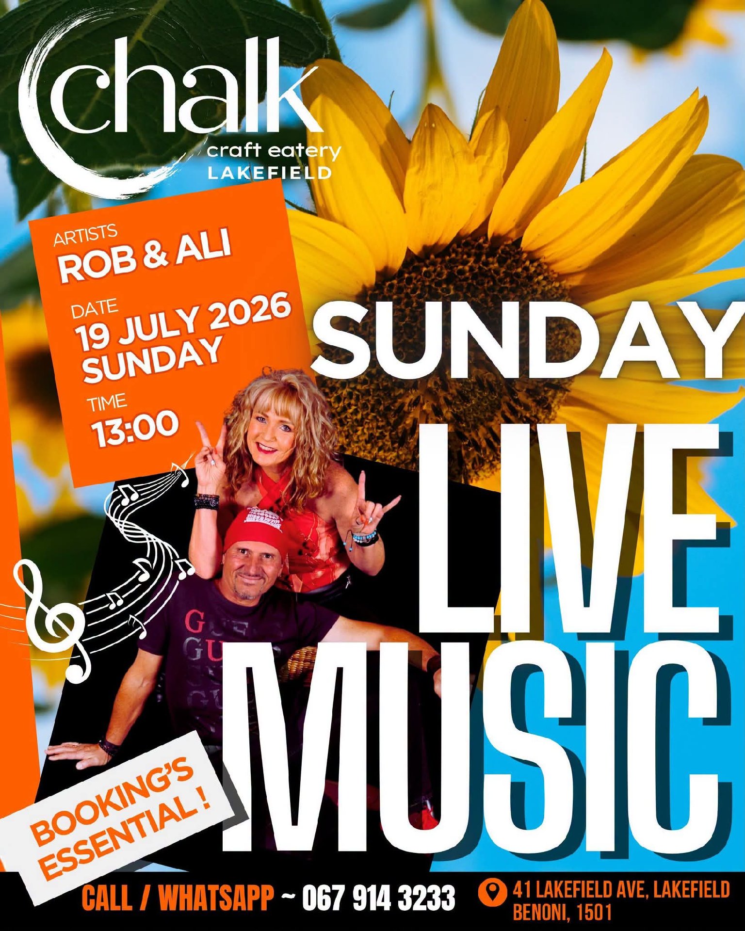 Rob & Ali @ Chalk Craft Eatery, Lakefield · Benoni 19 Jul