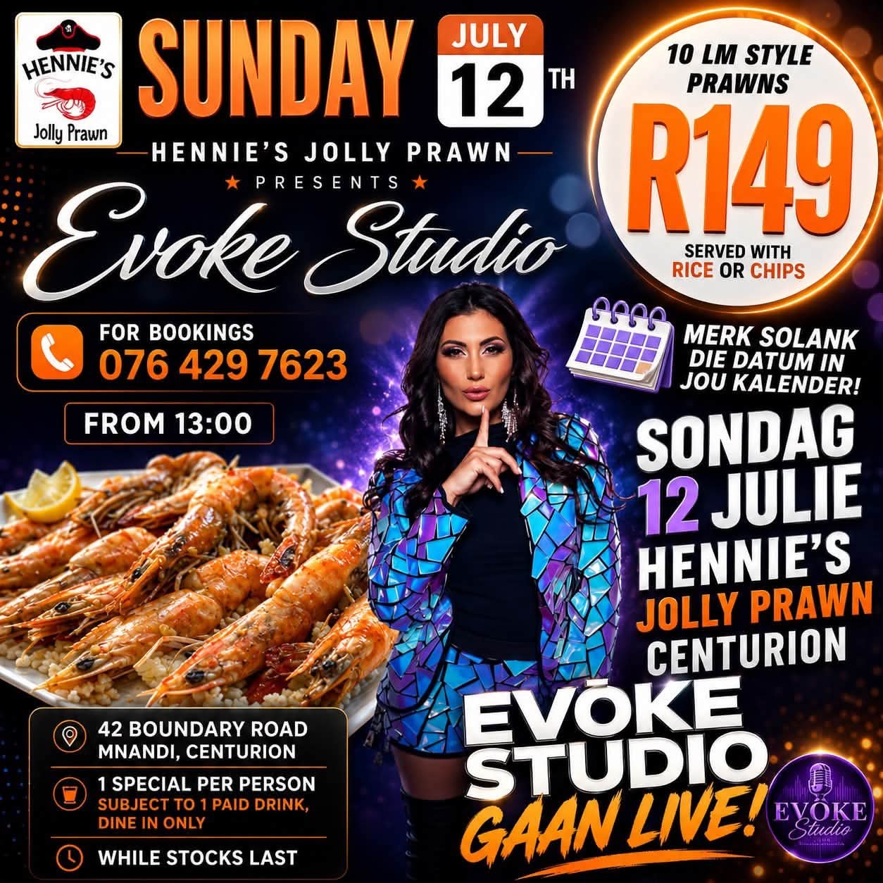 Evoke Studio @ Hennie's Jolly Prawn 12 Jul