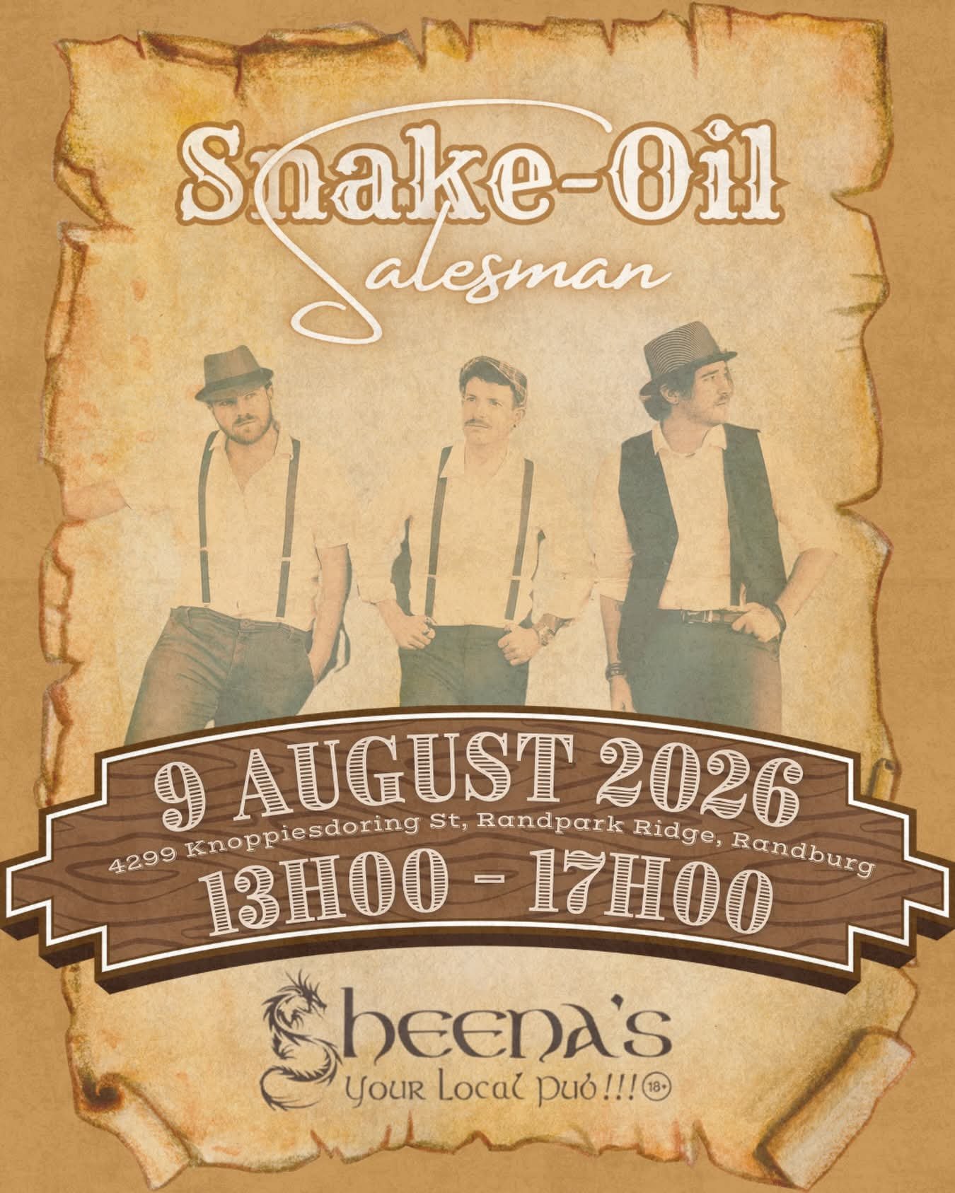 Snake-Oil Salesman @ Sheena's Your Local Pub 9 Aug