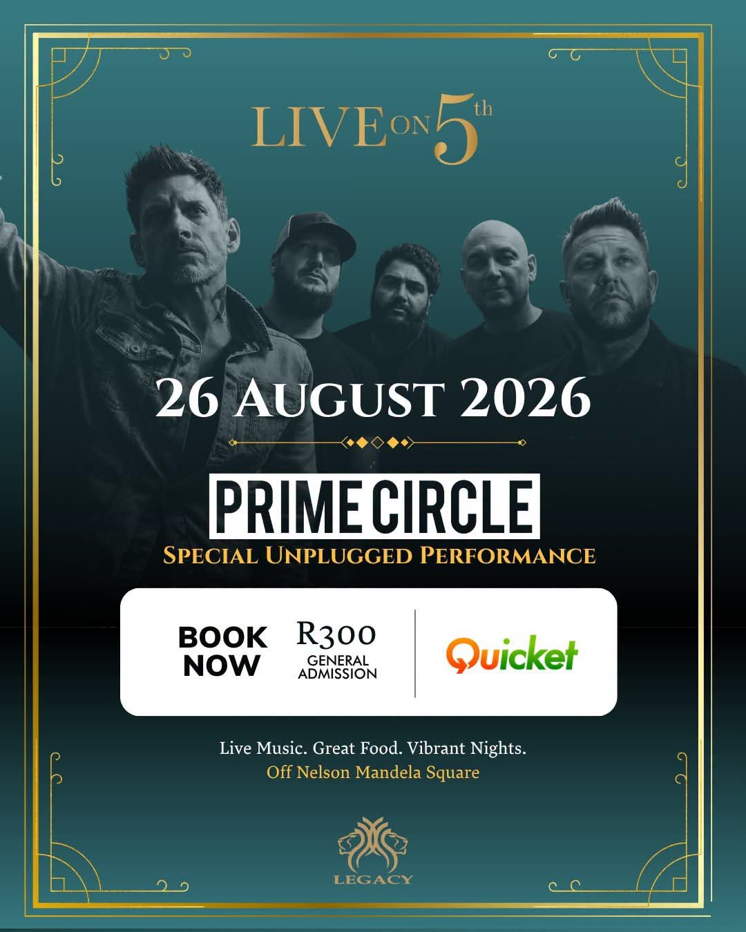 Prime Circle @ Live on 5th · Sandton 26 Aug