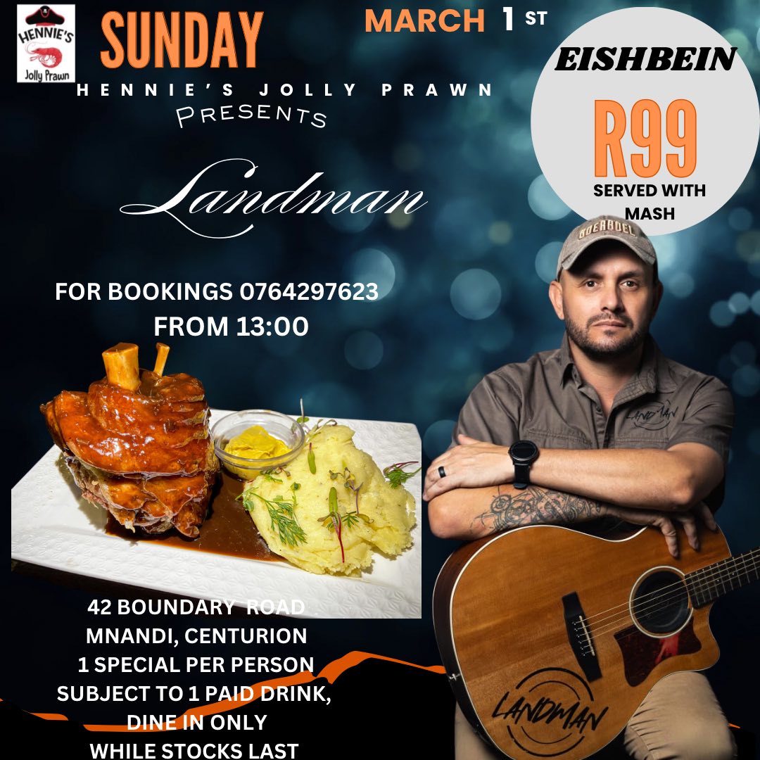 Landman & Eisbein @ Hennie's Jolly Prawn 1 Mar - Image 1