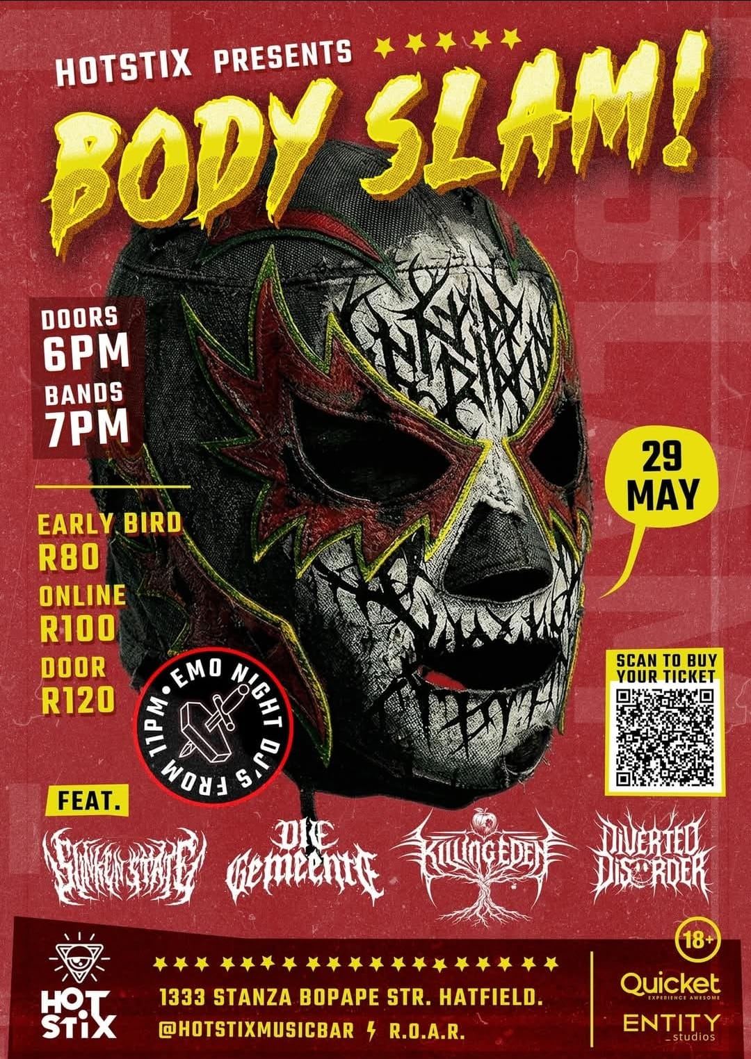 BODY SLAM! @ Hotstix, 29-05-2026 18:00, R80