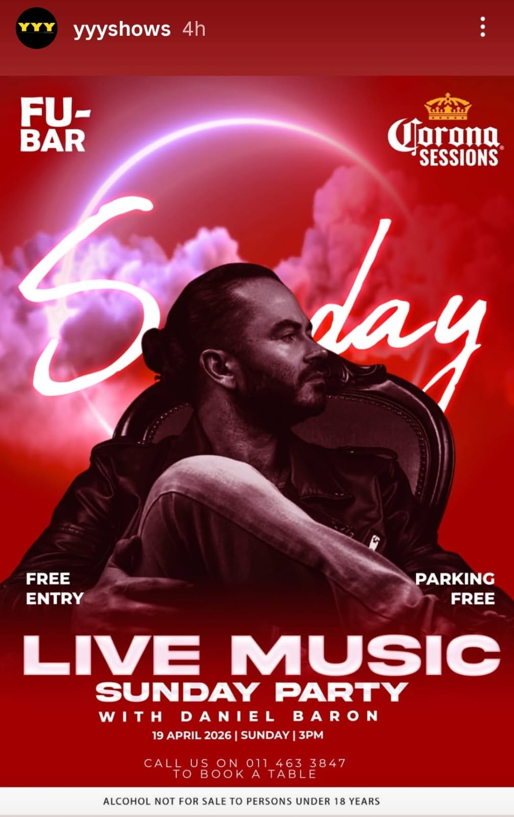 Daniel Baron @ Fu-Bar, 19-04-2026 15:00