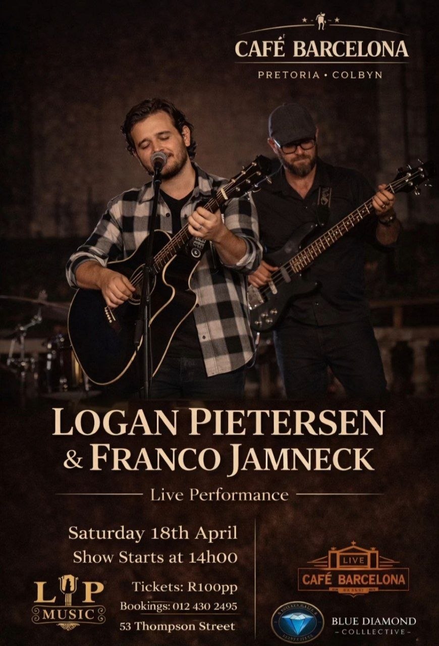 Logan Pietersen & Franco Jamneck @ Cafe Barcelona, 18 April 2026 14:00, R100
