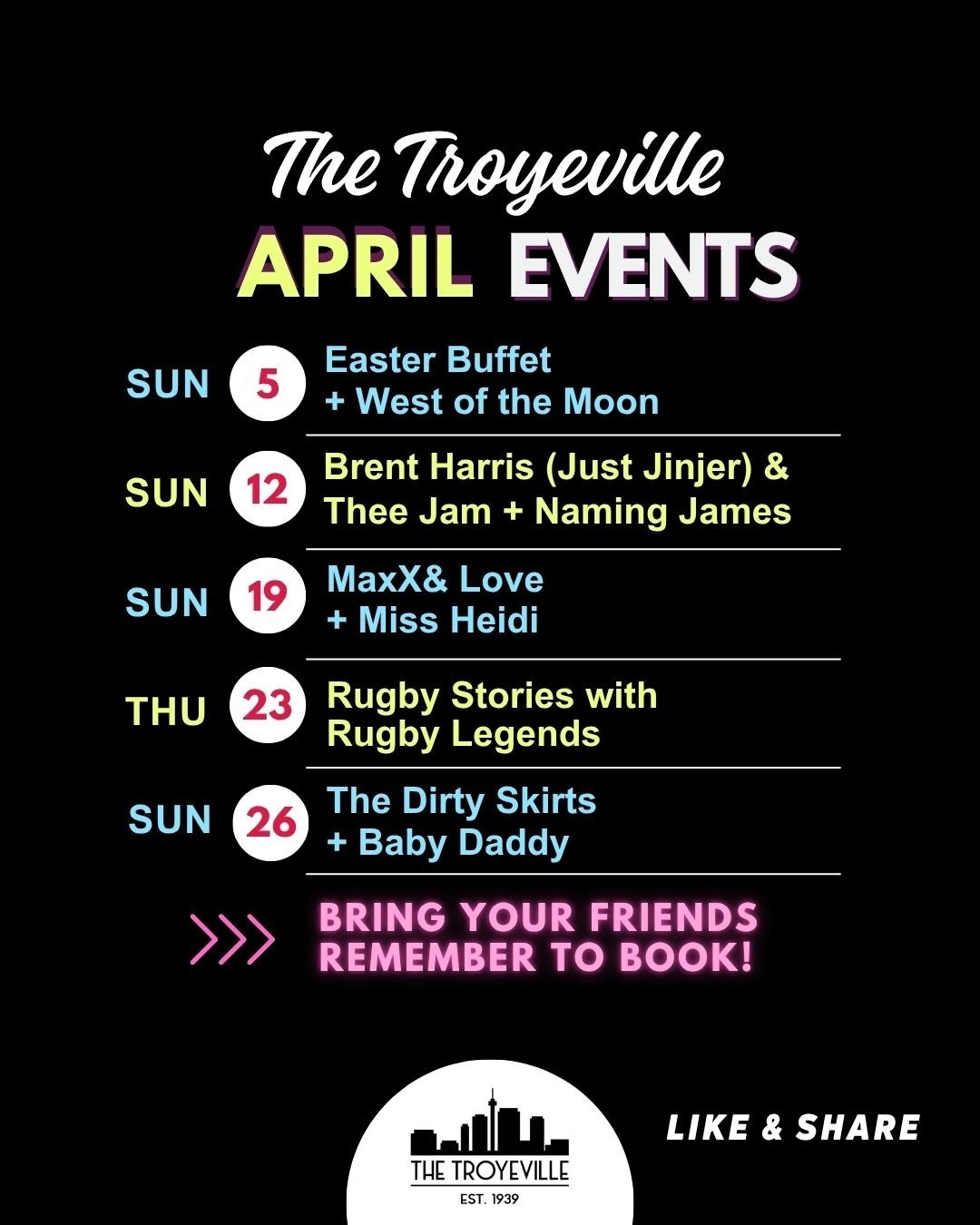 Brent Harris (Just Jinjer) + Thee Jam + Naming James @ The Hangout At The Troyeville Hotel, 12 April 2026