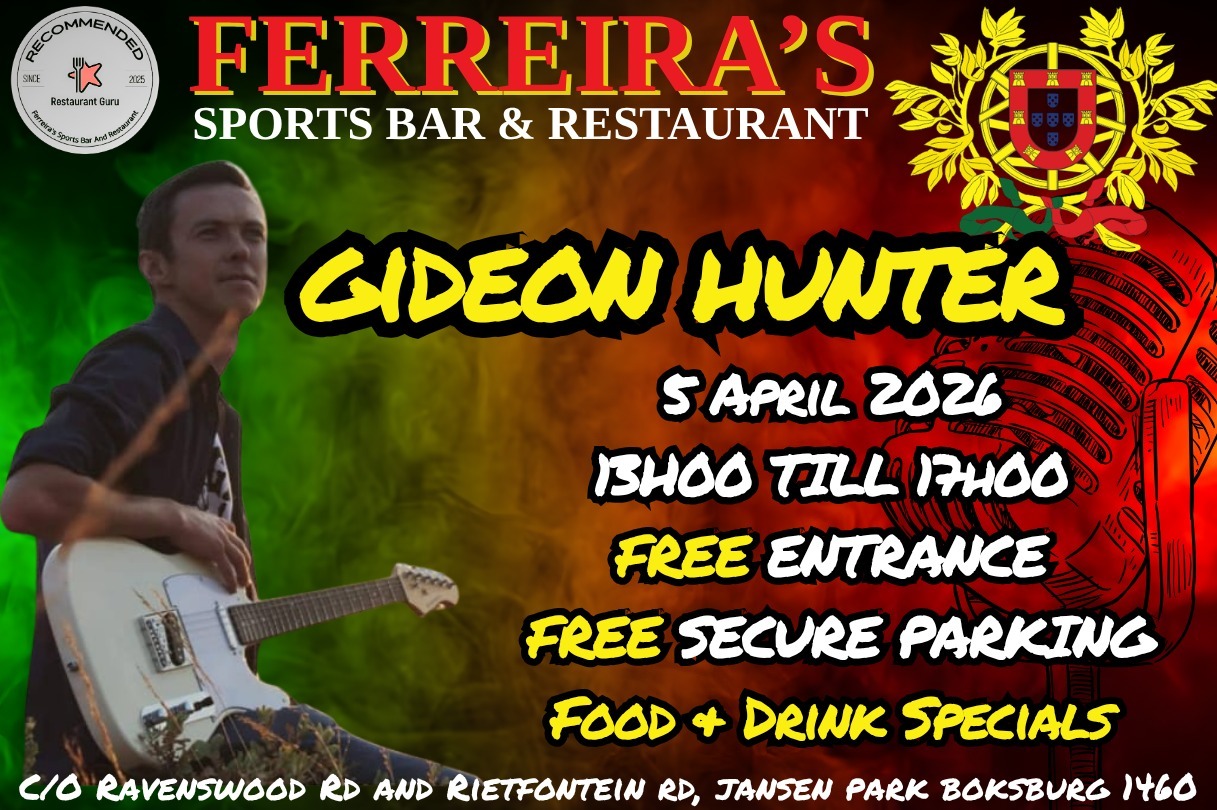 Gideon Hunter @ Ferreira'S Restaurant And Sports Bar, 05-04-2026 13:00