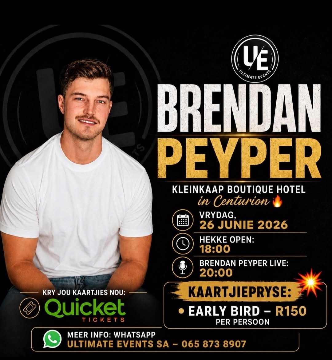 Brendan Peyper @ Kleinkaap Boutique Hotel, Littleton, 26-06-2026 18:00, R150