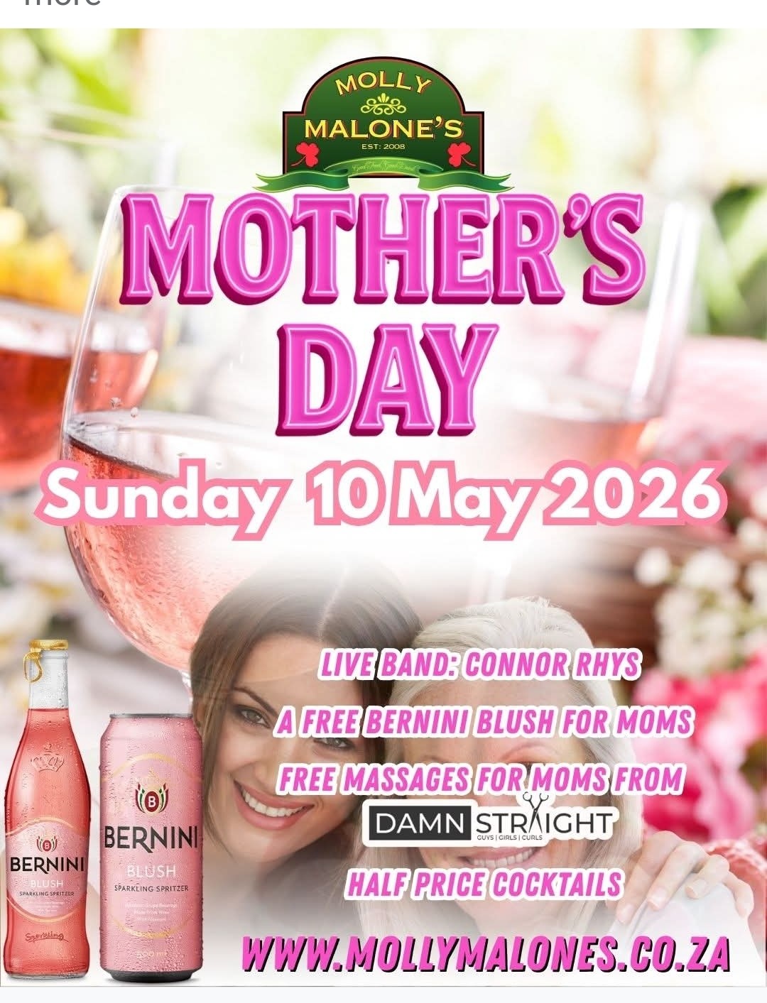 Mother's Day @ Molly Malone's with Connor Rhys, 10 May 12pm, Free