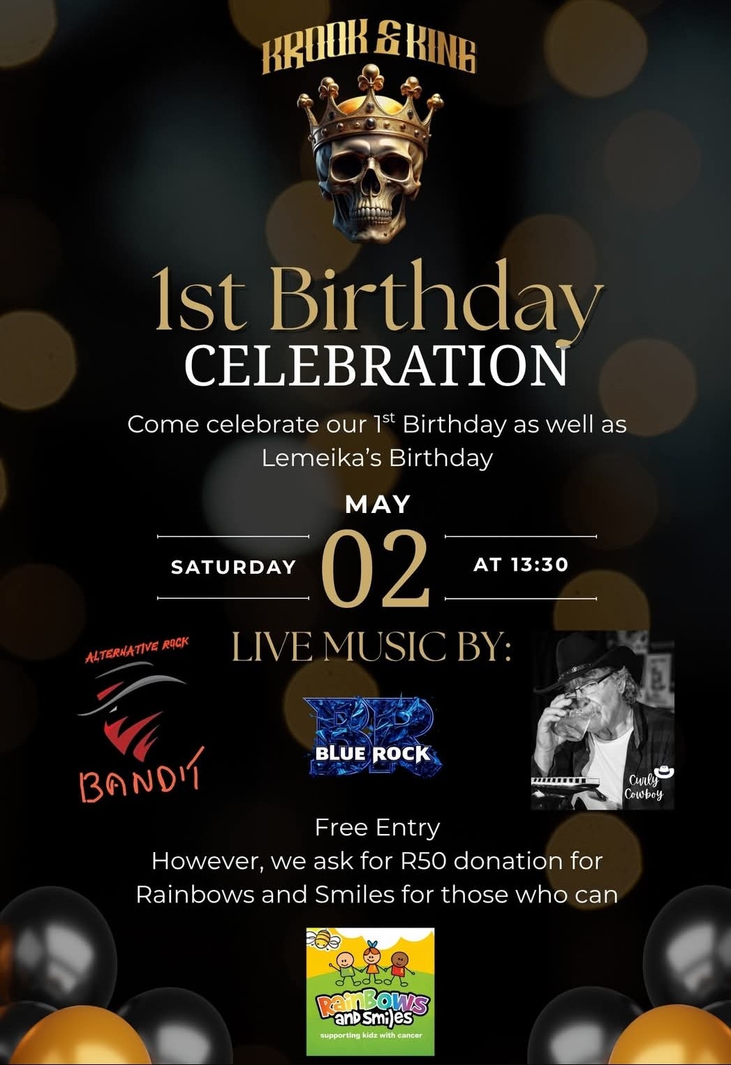 1st Birthday celebration @ Krooked Kings, 02-05-2026 13:30