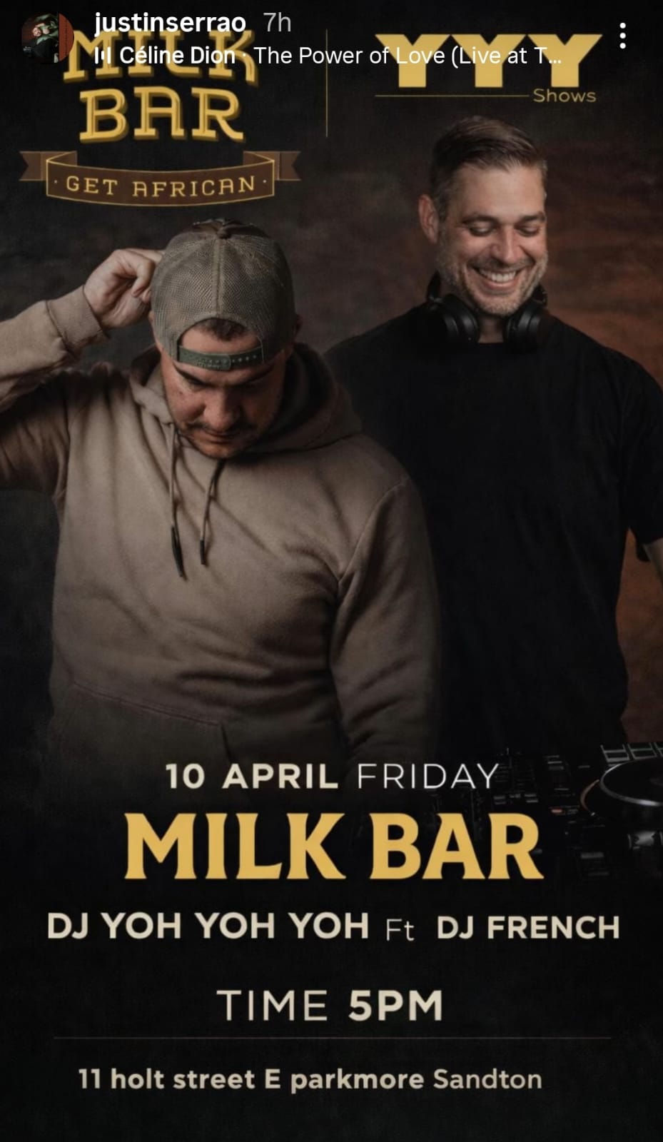 DJ YOH YOH YOH Ft DJ FRENCH @ Milk Bar, Parkmore, 10-04-2026 17:00 - Image 1